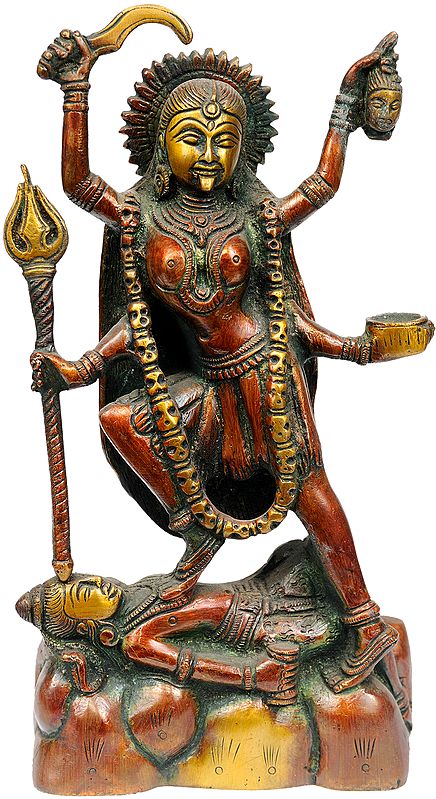 8" Goddess Kali In Brass | Handmade | Made In India