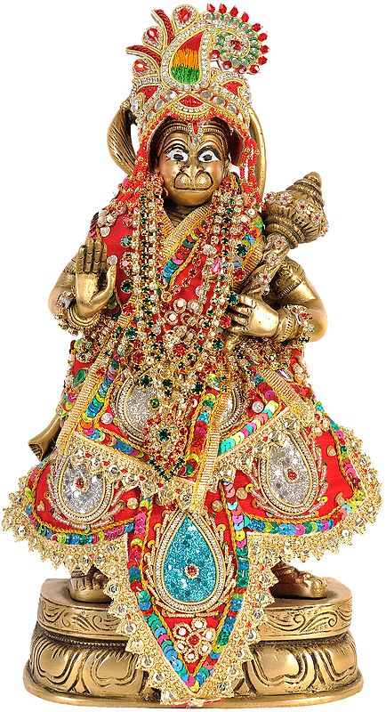 Lord Hanuman with Dress and Jewelry
