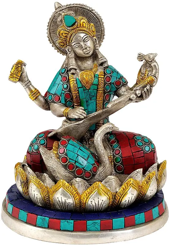 Vidya Dayini Devi Saraswati (Inlay Statue)