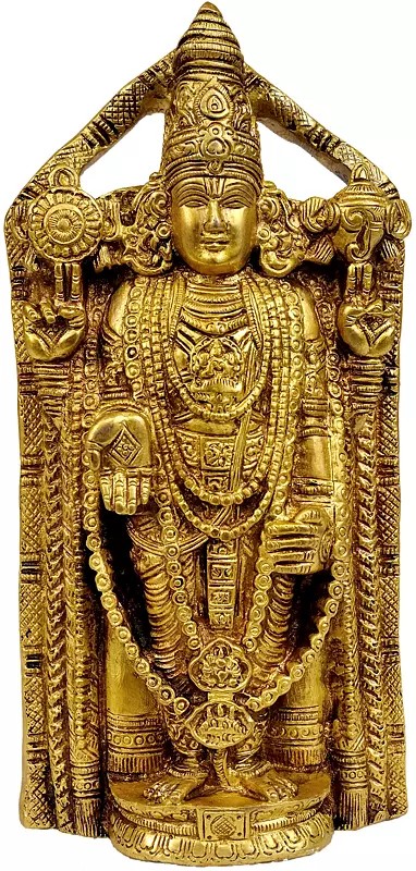 Tirupati Balaji Flat Wall Hanging Statue in Brass | Lord Venkateshvara Idols