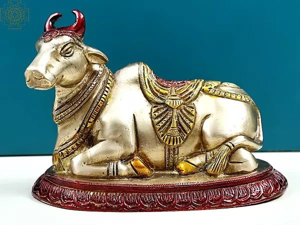 6" Nandi - Vahana of Shiva In Brass | Handmade | Made In India