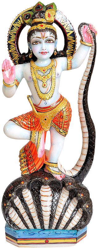 Bhagawan Krishna Dancing on the Serpent Kaliya