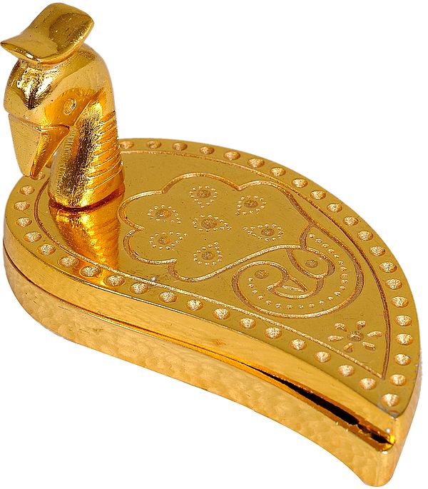 Peacock Small Box for Keeping Kumkum for Puja