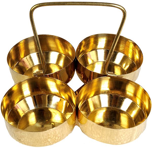 Set of Four Containers for Puja
