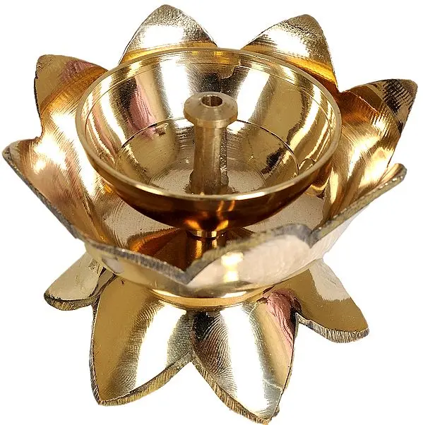 Lotus Wick Puja Lamp