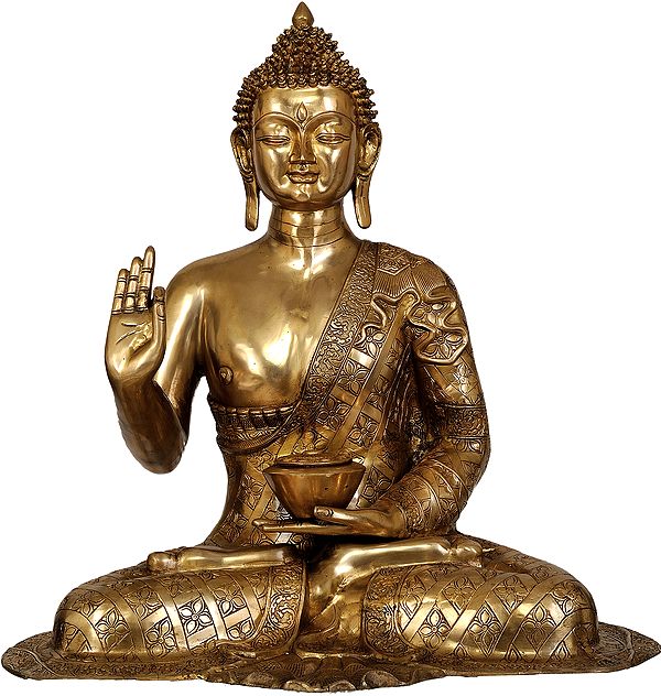 29" Large Size Lord Buddha | Brass | Handmade | Made In India