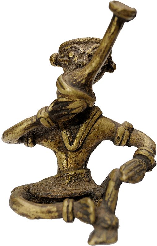 Tribal Man Smoking Hookah (Small Sculpture)