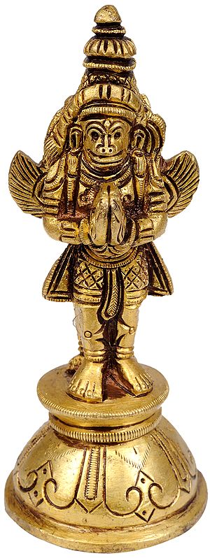 4" Hanuman and Garuda Brass Statue | Handmade | Made in India