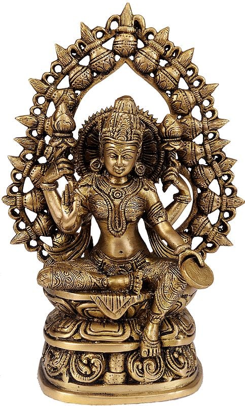 10" Devi Lakshmi In Brass | Handmade | Made In India