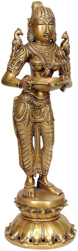 15" Deeplakshmi In Brass | Handmade | Made In India