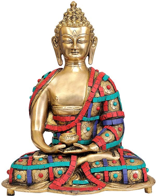 14" Lord Buddha in Dhyana Mudra In Brass | Handmade | Made In India