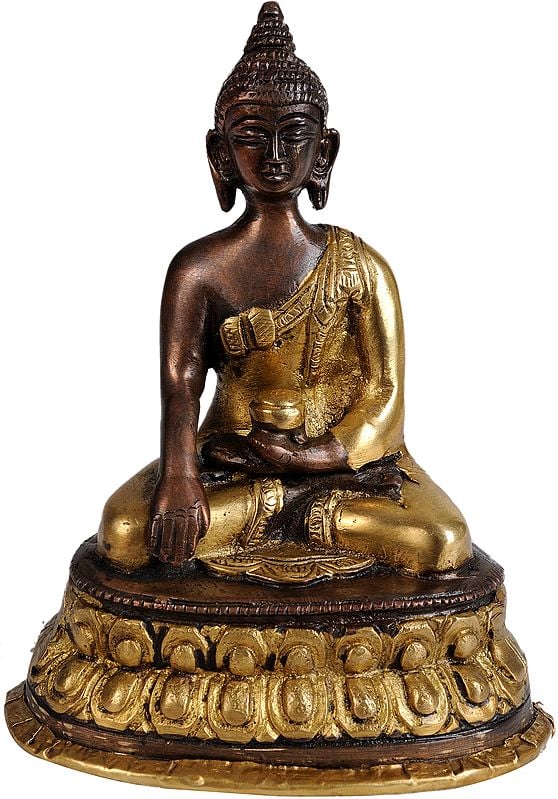5" Brass Bhumisparsha Buddha Idol | Handmade | Made in India