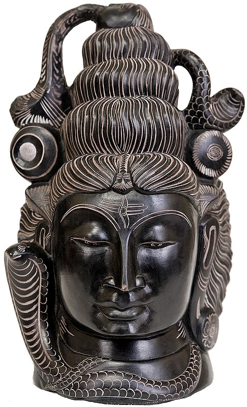 Gangadhara Shiva Head Idol | Stone Statue from Mahabalipuram