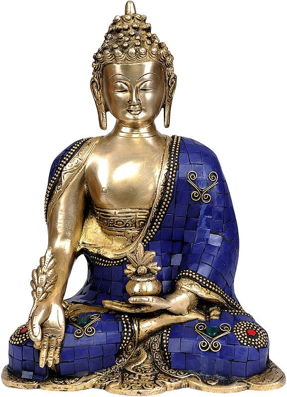 10" Tibetan Buddhist God The Medicine Buddha In Brass | Handmade | Made In India