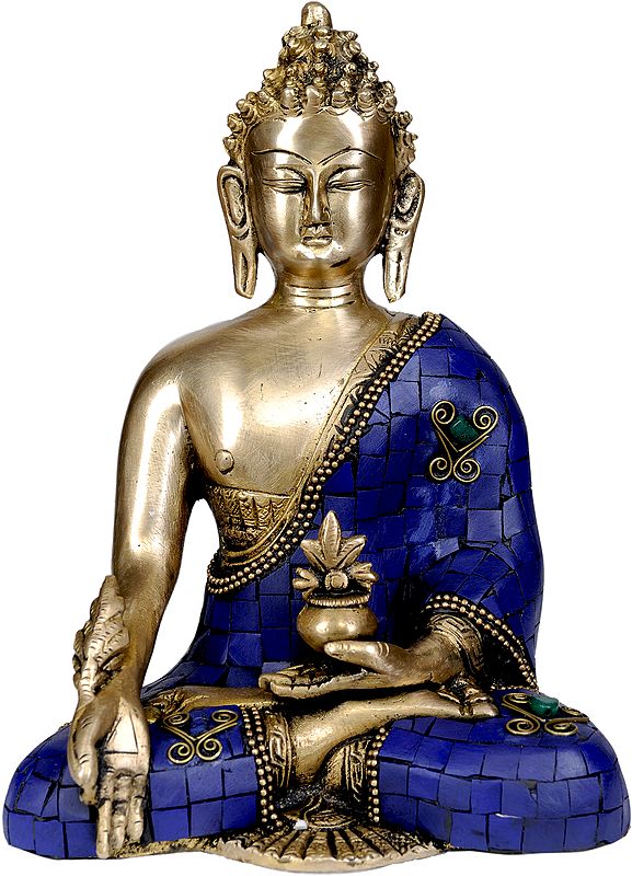 9" Tibetan Buddhist God The Medicine Buddha In Brass | Handmade | Made In India