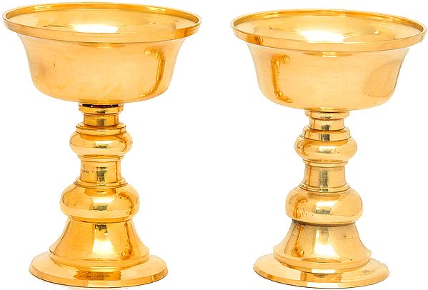 Pair of Butter Puja Lamp
