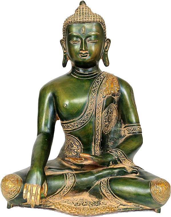 13" Lord Buddha In Brass | Handmade | Made In India