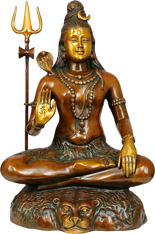 22" Bhava Shiva (A Particularly Beneficent Aspect) In Brass | Handmade | Made In India