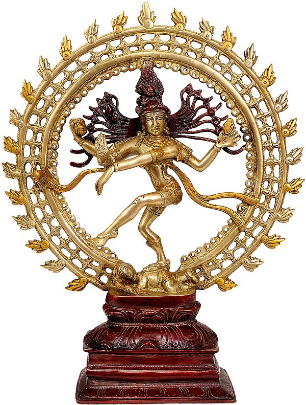 17" Nataraja Brass Statue | Handmade Brass Figurine | Made in India