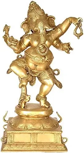 22" Dancing Ganesha In Brass | Handmade | Made In India