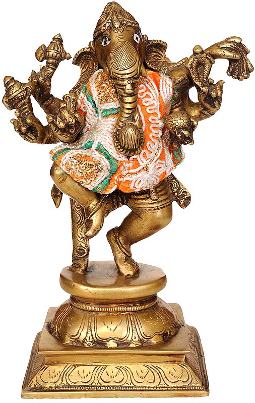 Six-Armed Dancing Ganesha with Dress