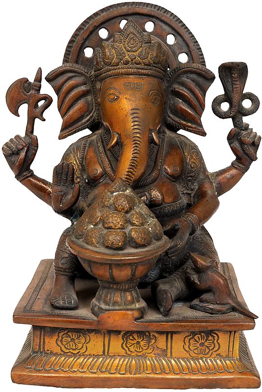 Lord Ganesha with a Bowl of Laddoos