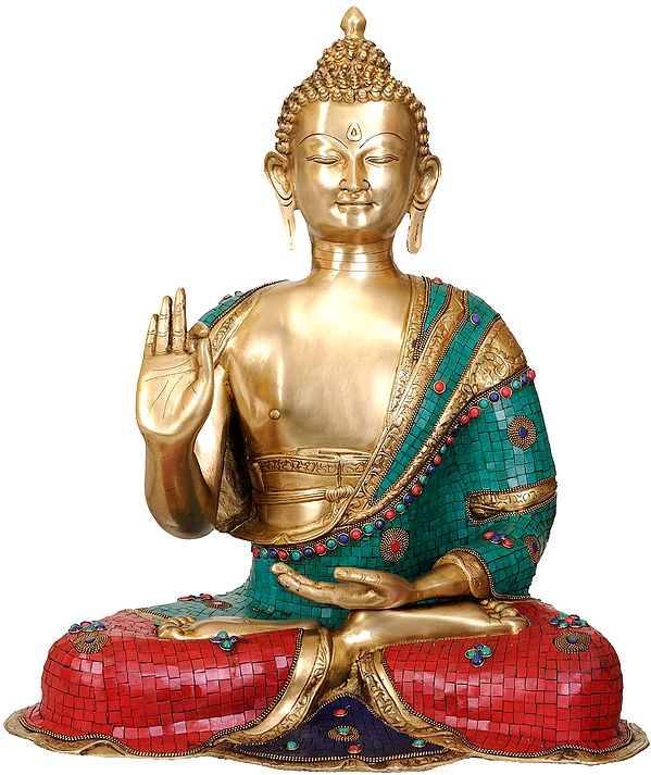 28" Large Size Lord Buddha In Brass | Handmade | Made In India