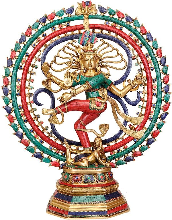 30" Large Size Nataraja (Inlay Statue) In Brass | Handmade | Made In India