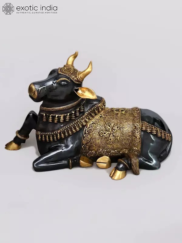 Large Size Nandi Brass Statue, Lord Shiva’s Mount | Handmade | Made in India