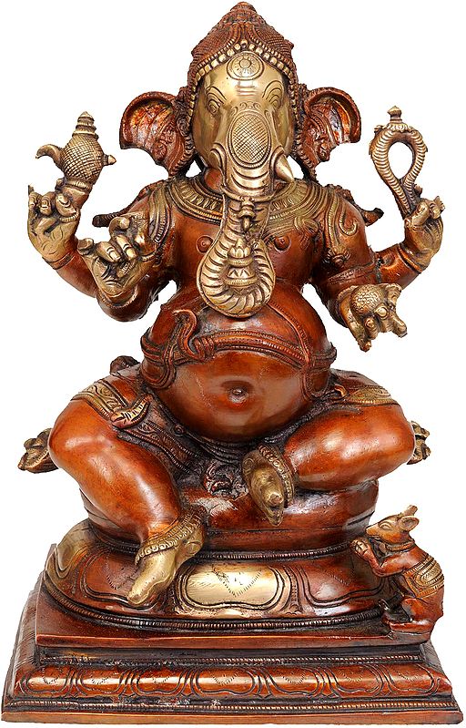 Four Armed Seated Ganesha