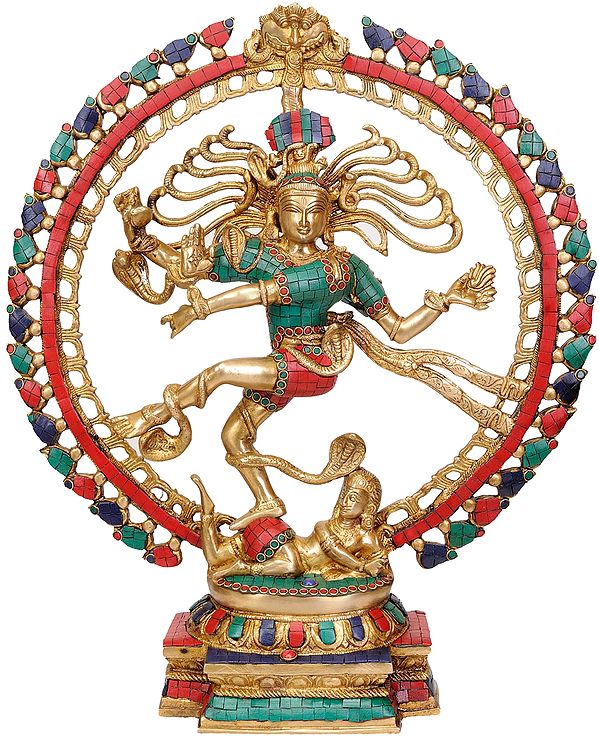 20" Nataraja (Inlay Statue) In Brass | Handmade | Made In India