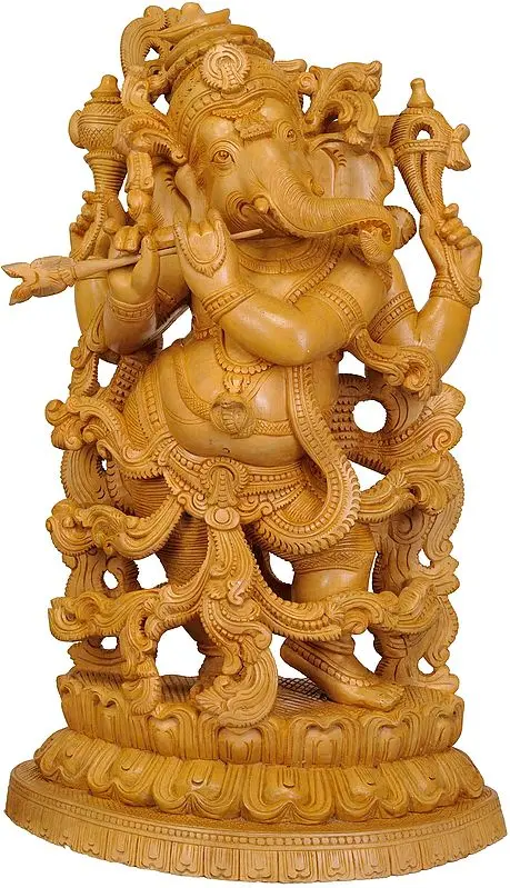 Lord Ganesha Playing Flute