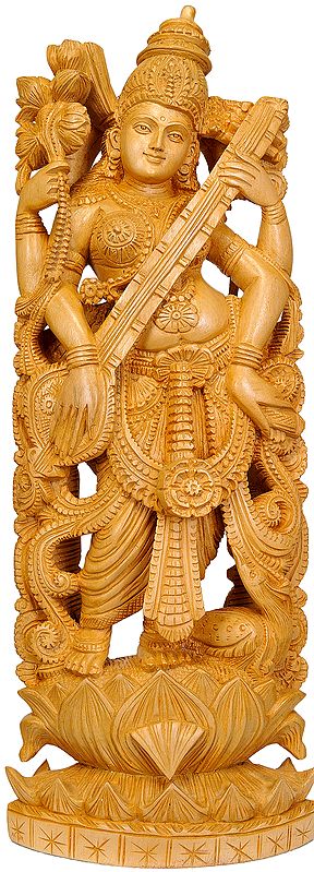 Devi Saraswati Playing on Veena