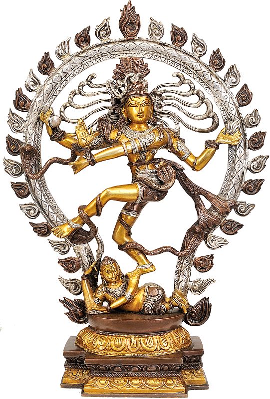 21" Shiva as Nataraja Brass Sculpture | Handmade | Made in India