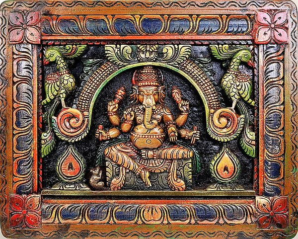 Lord Ganesha (Wall Hanging Carved in Relief)