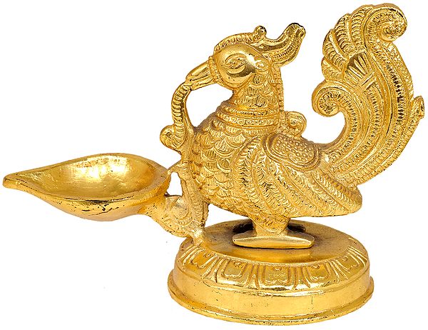 Peacock Wick Puja Lamp