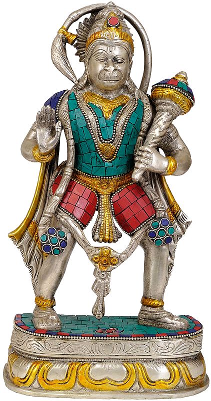 11" The Mighty Hanuman In Brass | Handmade | Made In India