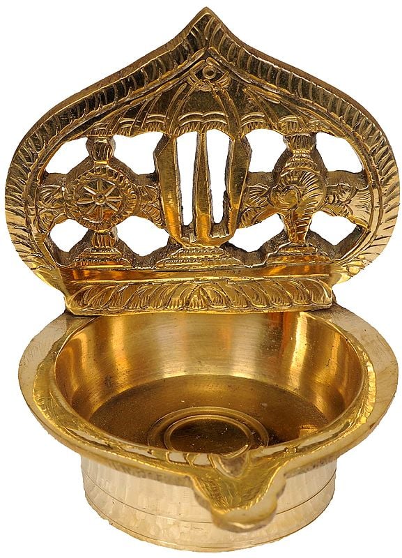 Lamp with Vaishnava Symbols