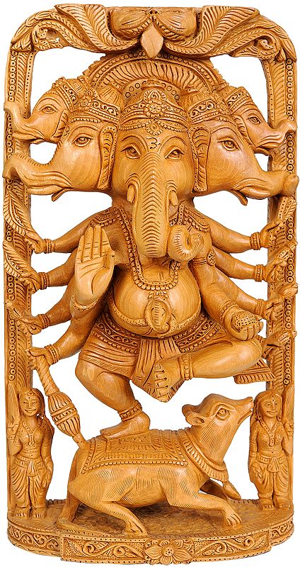 Pancha-Mukha Ganesha Dancing on Rat