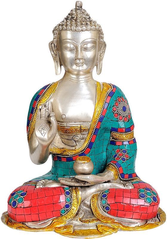 10" Brass Shakyamuni Buddha Statue Preaching His Dharma | Handmade | Made in India