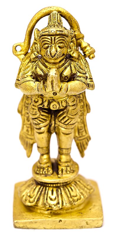 3" Shri Rama Bhakta Hanuman Ji In Brass | Handmade | Made In India