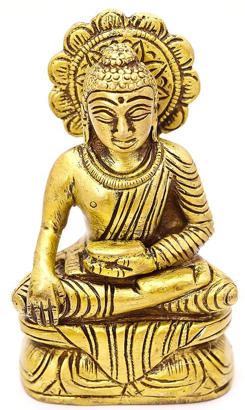 3" Bhagawan Buddha Brass Sculpture | Handmade | Made in India