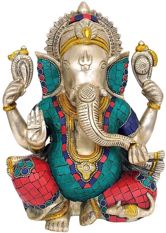 9" Bhagawan Ganesha Granting Abhaya In Brass | Handmade | Made In India