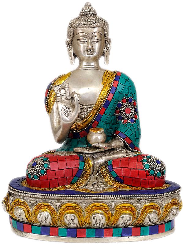 9" Lord  Buddha Interpreting His Dharma In Brass | Handmade | Made In India