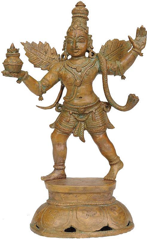 The Divine Bird Garuda with Amrit Kalash