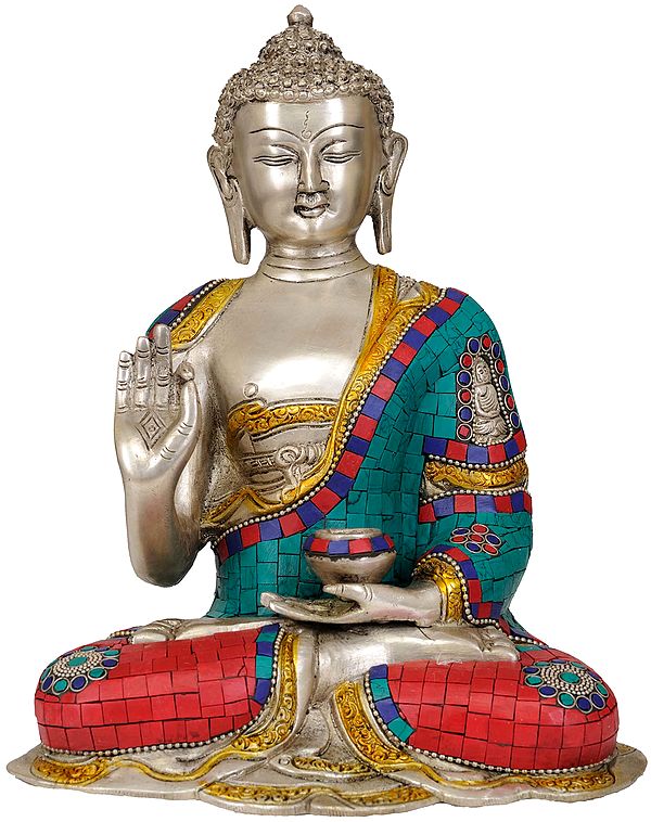 12" Gautama Buddha Interpreting the Law of Dharma In Brass | Handmade | Made In India