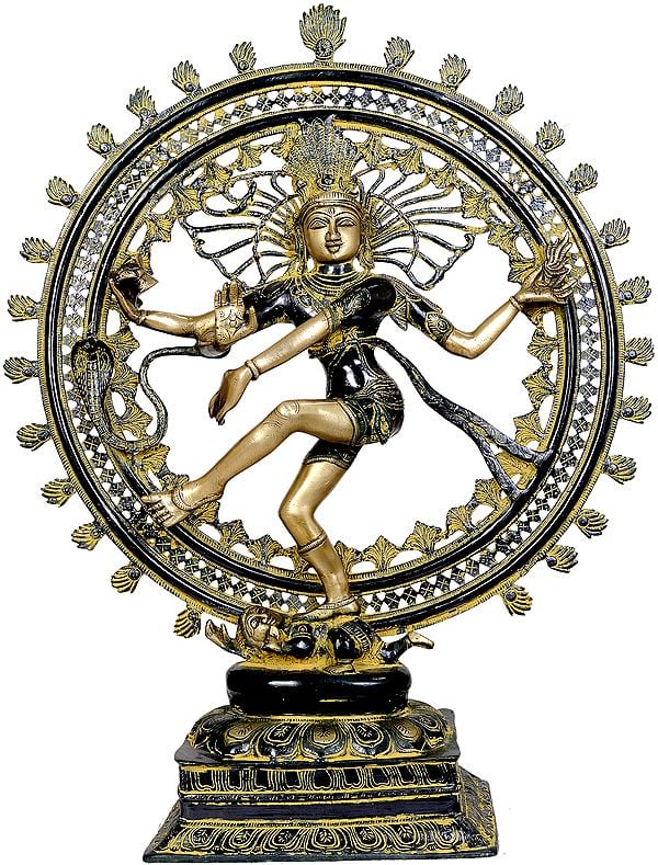 28" Large Size Triple Hued Nataraja In Brass | Handmade | Made In India