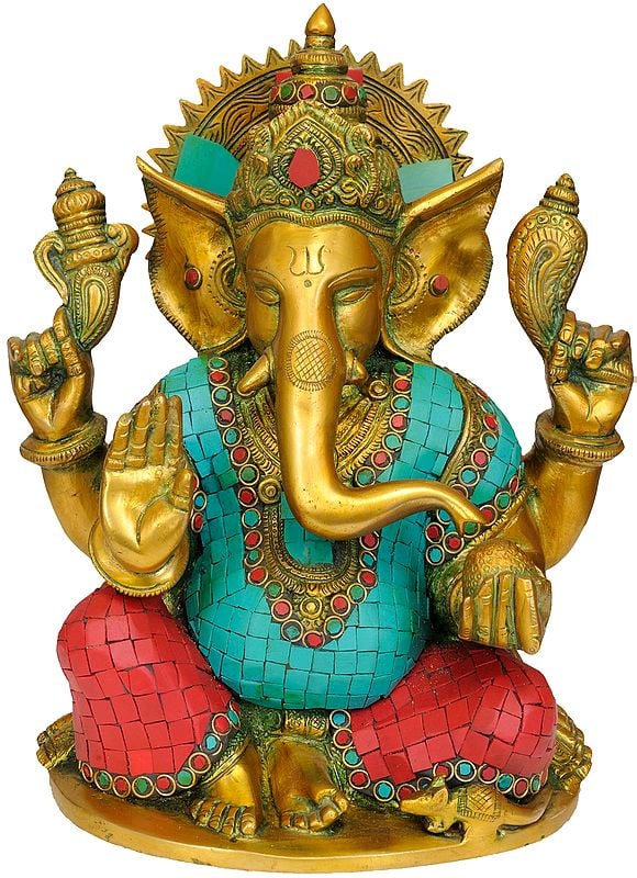 10" Bhagawana Ganesha In Brass | Handmade | Made In India