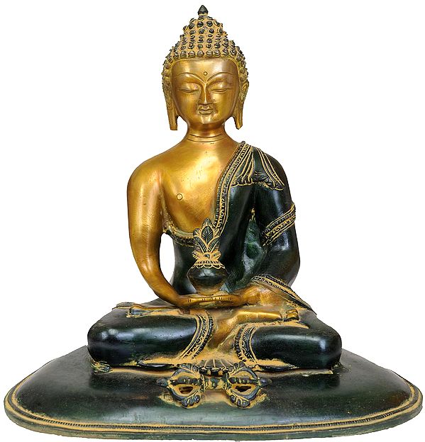 11" Lord Buddha with Dorje In Brass | Handmade | Made In India