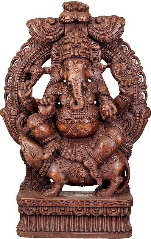 Lord Ganesha Seated on Rat